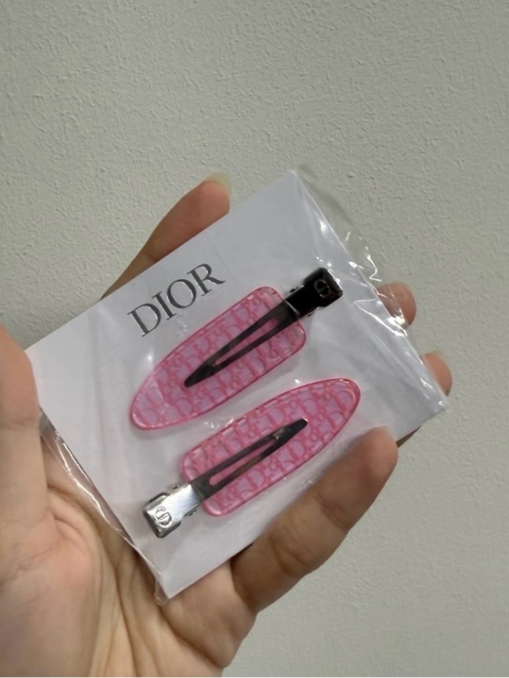 Dior Beauty Pink Logo Hair Clips - Set of 2